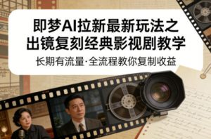 即梦AI拉新最新玩法之出镜复刻经典影视剧教学，长期有流量，全流程教你复制收益-网创资源站