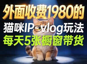 宠物赛道猫咪IP-vlog玩法,26条视频涨粉29W,每天5张橱窗带货拆解-网创资源站