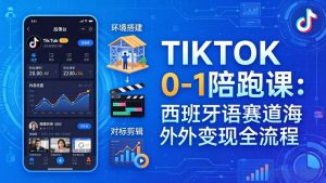 TIKTOK 0-1 陪跑课:从环境搭建到刷对标剪辑,西班牙语赛道海外变现全流程-网创资源站