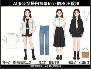 AI服装穿搭白背景look图SOP教程,不用会画画,提几句具体要求,AI就能还你一个奇迹-网创资源站
