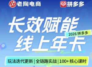 拼多多线上SVIP线上年卡,从认知到基础、从推广到活动、从活动到玩法,全链路实战(26年4月6日更新)-网创资源站