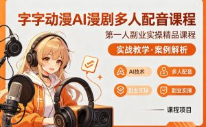 字字动漫AI漫剧多人配音课程,实战教学,案例解析-网创资源站