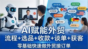 外贸+AI实战课:流程+选品+收款+谈单+获客,零基础快速做外贸接订单-网创资源站