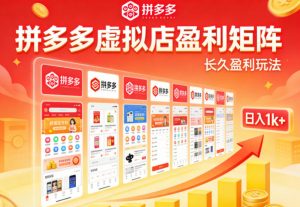 实测可落地!拼多多虚拟店长久盈利玩法,矩阵放大收益,日入1k+不难【揭秘】-网创资源站