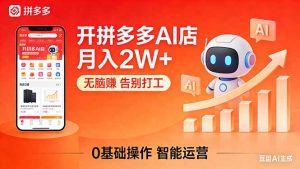 开一家拼多多AI店，月入2W+，无脑赚，告别打工，附SOP手册-网创资源站