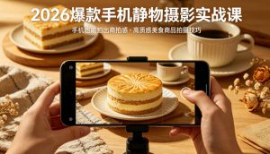 2026爆款手机静物摄影实战课，手机也能拍出商拍感，学会拍出高质感美食商品-网创资源站