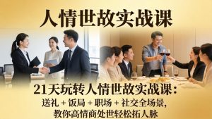 21 天玩转人情世故实战课:送礼 + 饭局 + 职场 + 社交全场景,教你高情商处世轻松拓人脉-网创资源站