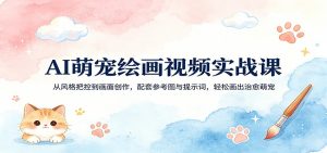 AI萌宠绘画视频实战课：从风格把控到画面创作，配套参考图与提示词，轻松画出治愈萌宠-网创资源站