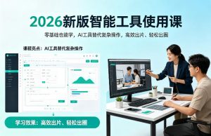 2026新版智能工具使用课,零基础也能学,用AI工具替代复杂操作,高效出片、轻松出圈-网创资源站