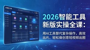 2026智能工具新版实操全课:用AI工具替代复杂操作,高效出片、轻松做创意短视频出圈-网创资源站