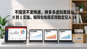 不囤货不发快递，拼多多虚拟类目从 0 到 1 实操，矩阵化布局实现稳定日入 1K-网创资源站