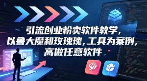 引流创业粉卖软件教学，以鲁大魔和玫瑰工具为案例，可做任意软件-网创资源站