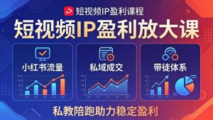 短视频IP盈利放大课：小红书流量+私域成交+带徒体系，私教陪跑助力稳定盈利-网创资源站