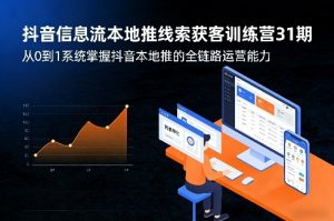 抖音信息流本地推线索获客训练营31期，从0到1系统掌握抖音本地推的全链路运营能力(更新0421)-网创资源站