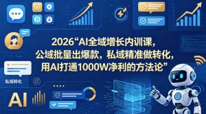 2026AI全域增长内训课，公域批量出爆款，私域精准做转化，用AI打通1000W净利的方法论(更新)-网创资源站
