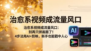 治愈系视频成流量风口：别再只拼画面了！4步法用AI+剪映，新手也能戳中人心-网创资源站