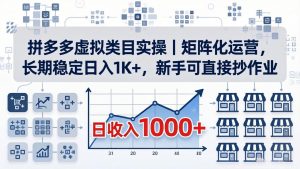 拼多多虚拟类目实操｜矩阵化运营，长期稳定日入 1K+，新手可直接抄作业-网创资源站