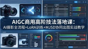 AIGC商用高阶技法落地课：AI摄影全流程+LoRA训练+MJSD协同出图实战教学-网创资源站