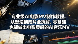专业级AI电影MV制作教程，从想法到成片全拆解，零基础也能做出电影质感的AI音乐MV-网创资源站