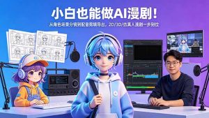 小白也能做AI漫剧！从角色场景分镜到配音剪辑导出，2D/3D/仿真人漫剧一步到位-网创资源站