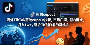 海外TikTok剪映cupcut拉新，市场广阔，潜力巨大，月入1w+，适合TK创作者的新机会-网创资源站
