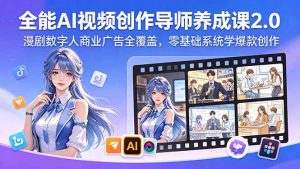 全能AI视频创作导师养成课2.0,漫剧数字人商业广告全覆盖,零基础系统学爆款创作-网创资源站