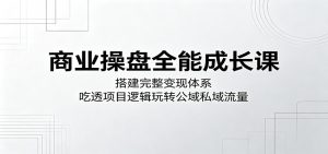 商业操盘全能成长课:搭建完整变现体系,吃透项目逻辑玩转公域私域流量-网创资源站
