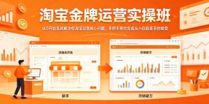 淘宝金牌运营实操班，从0开始系统解决你淘宝运营核心问题，手把手带你完成从小白到高手的蜕变-网创资源站