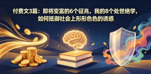 付费文3篇:即将变富的6个征兆,我的8个处世绝学,如何抵御社会上形形色色的诱惑-网创资源站
