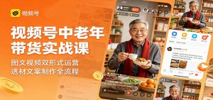 视频号中老年带货实战课：图文视频双形式运营，选材文案制作全流程-网创资源站