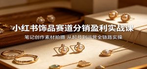 小红书饰品赛道分销盈利实战课：笔记创作素材拍摄，从起号到运营全链路实操-网创资源站