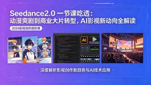 Seedance2.0一节课吃透：动漫爽剧到商业大片转型，AI影视新动向全解读-网创资源站