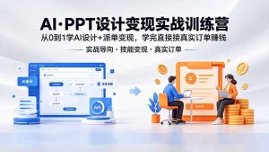 AI·PPT设计变现实战训练营，从0到1学AI设计+派单变现，学完直接接真实订单赚钱-网创资源站