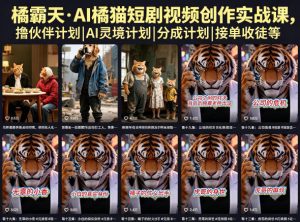 橘霸天·AI橘猫短剧视频创作实战课,撸伙伴计划|AI灵境计划|分成计划|接单收徒等-网创资源站