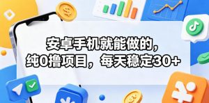 安卓手机就能做的，纯0撸项目，每天稳定30+-网创资源站