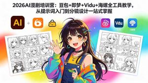 2026AI漫剧培训营：豆包+即梦+Vidu+海螺全工具教学，从提示词入门到分镜设计一站式掌握-网创资源站