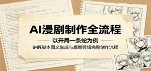 AI漫剧制作全流程：以开局一条蛇为例，讲解脚本图文生成与后期剪辑完整创作流程-网创资源站