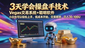 三天学会操盘手技术，vegas技术+聪明软件，小白也可以轻松上手，日入1000+-网创资源站