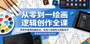 从零到一绘画逻辑创作全课，多软件通用绘画技法，吃透人体结构与造型设计，零基础轻松进阶接单变现-网创资源站