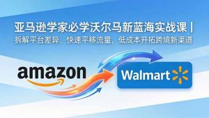 亚马逊卖家必学沃尔玛新蓝海实战课｜拆解平台差异，快速平移流量，低成本开拓跨境新渠道-网创资源站