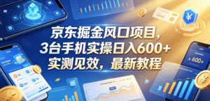 京东掘金风口项目，3台手机实操日入600+，实测见效，最新教程【揭秘】-网创资源站