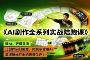 AI剧作全系列实战陪跑课,懂AI,更懂导演,让创作回归创意,把复杂留给AI,掌握降维打击的视频生产力-网创资源站