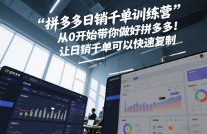 拼多多日销千单训练营,从0开始带你做好拼多多,让日销千单可以快速复制(更新26年5月)-网创资源站