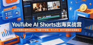 YouTube AI Shorts出海实战营，从0开始教AI制作Shorts，开通YPP变现，月入万刀，新手可复制的实操路径-网创资源站