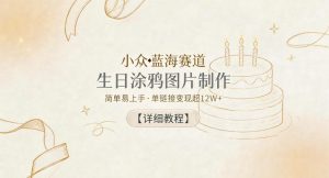 小众蓝海赛道，生日涂鸦图片制作，简单易上手，单链接变现超12W+【详细教程】-网创资源站