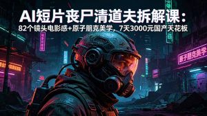 AI短片《丧尸清道夫》拆解课：82个镜头电影感+原子朋克美学，7天3000元国产天花板-网创资源站
