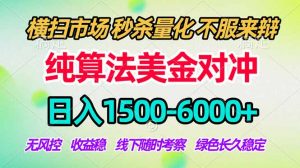 2026美金掘金新风口-纯算法对冲震撼上线!日入1500-6000+,长久合规稳健,轻松摆脱死工资,…-网创资源站