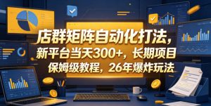 店群矩阵自动化打法,新平台当天300+,长期项目,保姆级教程,26年爆炸玩法【揭秘】-网创资源站