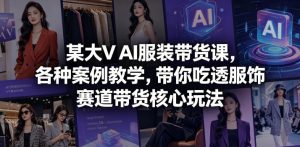 某大V AI服装带货课,各种案例教学,带你吃透服饰赛道带货核心玩法-网创资源站