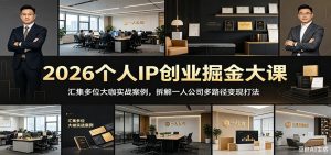 2026个人IP创业掘金大课:汇集多位大咖实战案例,拆解一人公司多路径变现打法-网创资源站